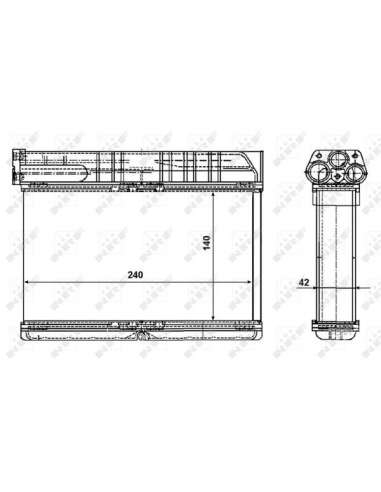 Radiador de calefacción Nrf 54235 - CALEFACTOR TURISMO W 316i 90- EASY FIT