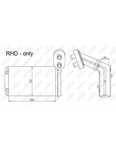 Radiador de calefacción Nrf 54253 - CALEFACTOR TURISMO RD Galaxy 95- EASY FIT