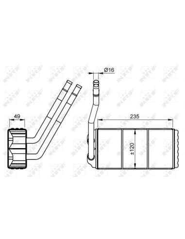 Radiador de calefacción Nrf 54263 - CALEFACTOR TURISMO NDROVER Freelander 98- EASY FIT