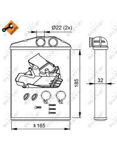 Radiador de calefacción Nrf 54275 - CALEFACTOR TURISMO AT Croma 05- EASY FIT