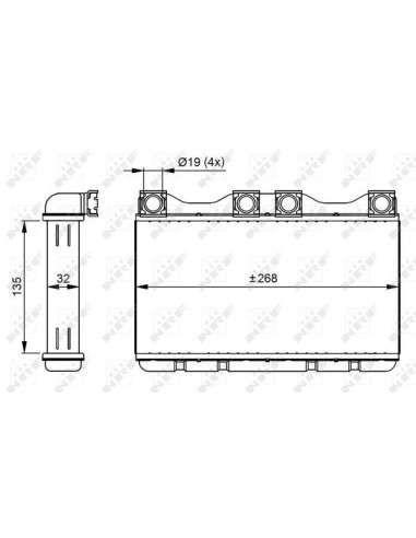 Radiador de calefacción Nrf 54283 - CALEFACTOR TURISMO W 7-Series E38 94- EASY FIT