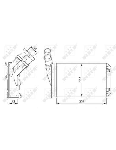 Radiador de calefacción Nrf 54308 - CALEFACTOR TURISMO TROEN Berlingo 96- EASY FIT