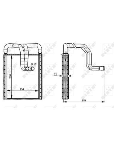 Radiador de calefacción Nrf 54335 - CALEFACTOR TURISMO UNDAI Tucson 200406-201003 EASY FIT