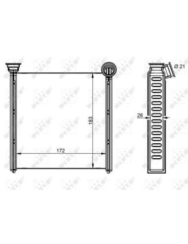 Radiador de calefacción Nrf 54342 - CALEFACTOR TURISMO LKSWAGEN GOLF VII 201208- EASY FIT