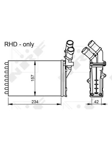 Radiador de calefacción Nrf 58034 - CALEFACTOR TURISMO TROEN Berlingo 05- EASY FIT