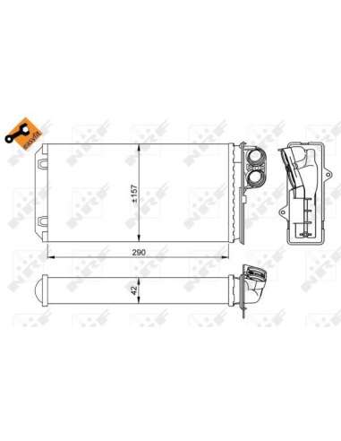 Radiador de calefacción Nrf 58036 - CALEFACTOR TURISMO NAULT Safrane 92- EASY FIT