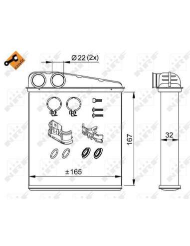 Radiador de calefacción Nrf 58211 - CALEFACTOR TURISMO SSAN Micra 03- EASY FIT