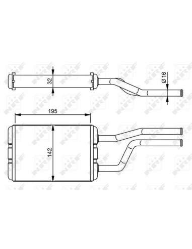 Radiador de calefacción Nrf 58358 - CALEFACTOR TURISMO YOTA Hiace 95- EASY FIT