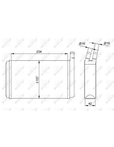 Radiador de calefacción Nrf 58614 - CALEFACTOR TURISMO DI 80 72- EASY FIT