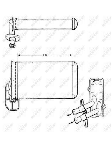 Radiador de calefacción Nrf 58622 - CALEFACTOR TURISMO DI A3 96- EASY FIT