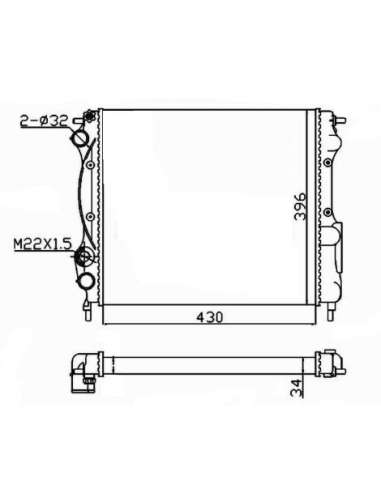 Radiador, refrigeración del motor Nrf 58934A - RADIADOR ALU ENSAMBLADO TURISMO Economy Class