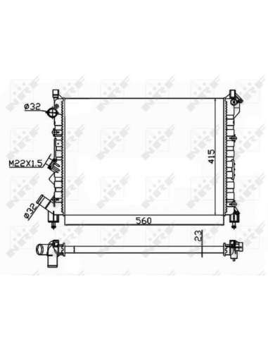 Radiador, refrigeración del motor Nrf 58943A - RADIADOR ALU ENSAMBLADO TURISMO Economy Class