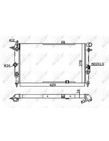 Radiador, refrigeración del motor Nrf 58973A - RADIADOR ALU ENSAMBLADO TURISMO Economy Class