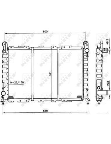 Radiador, refrigeración del motor Nrf 58996 - RADIADOR ALU ENSAMBLADO TURISMO Economy Class