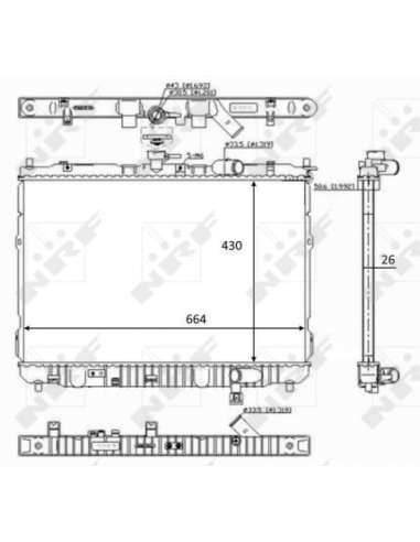 Radiador, refrigeración del motor Nrf 59046 - RADIADOR ALU SOLDADO TURISMO 13 Economy Class