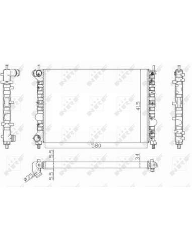 Radiador, refrigeración del motor Nrf 59051 - RADIADOR REFRIGERACION MOTOR Economy Class