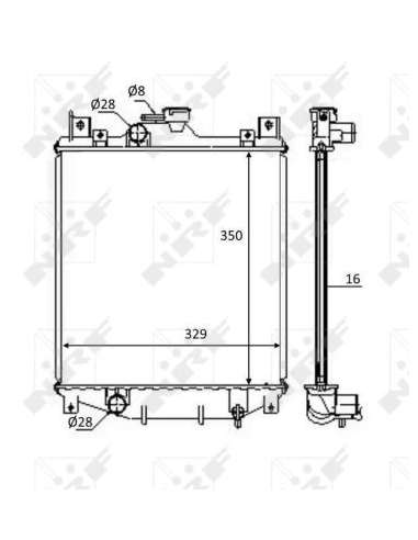 Radiador, refrigeración del motor Nrf 59083 - RADIADOR ALU ENSAMBLADO TURISMO 03 Economy Class