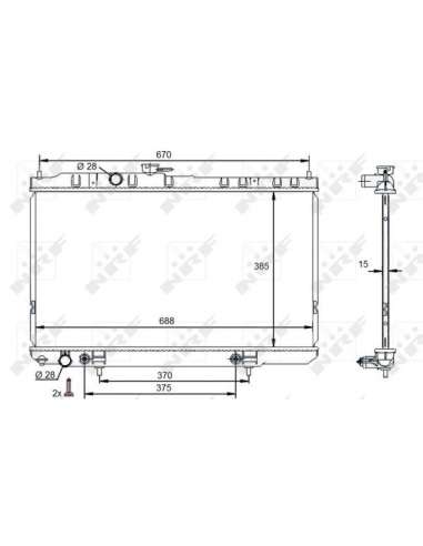 Radiador, refrigeración del motor Nrf 59100 - RADIADOR ALU SOLDADO TURISMO Economy Class