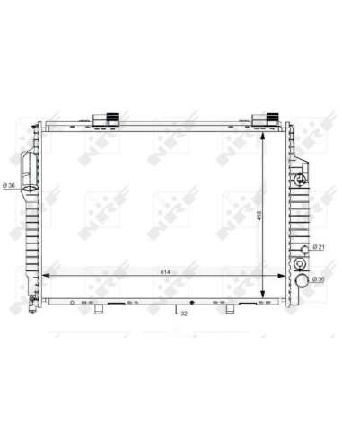 Radiador, refrigeración del motor Nrf 59111 - RADIADOR ALU SOLDADO TURISMO 04 Economy Class