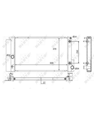 Radiador, refrigeración del motor Nrf 59115 - RADIADOR ALU SOLDADO TURISMO - Economy Class