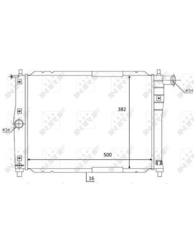 Radiador, refrigeración del motor Nrf 59122 - RADIADOR ALU ENSAMBLADO TURISMO 03 Economy Class