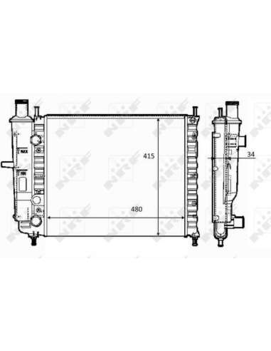 Radiador, refrigeración del motor Nrf 59123 - RADIADOR ALU ENSAMBLADO TURISMO Economy Class