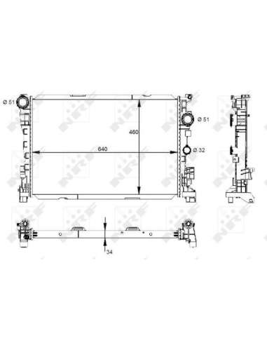 Radiador, refrigeración del motor Nrf 59133 - RADIADOR ALU SOLDADO TURISMO 1/2014 Economy Class
