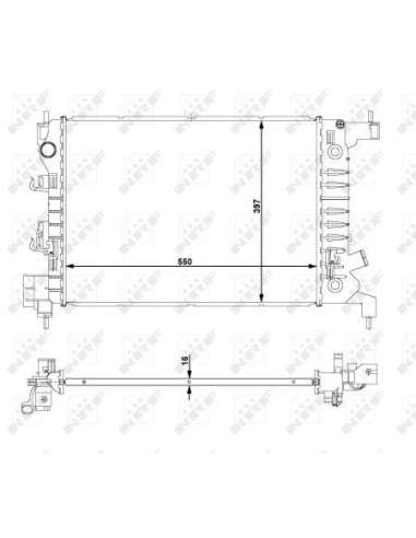 Radiador, refrigeración del motor Nrf 59149 - RADIADOR ALU SOLDADO TURISMO Economy Class