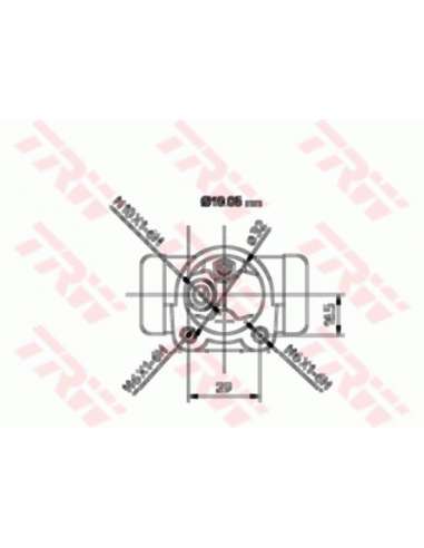 Cilindro de freno de rueda Trw BWD132 - CILINDRO DE RUEDA