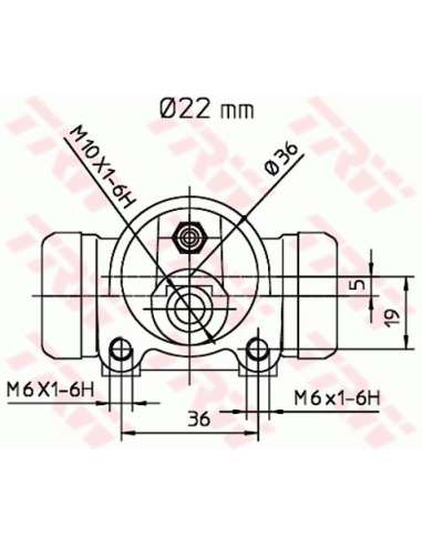 Cilindro de freno de rueda Trw BWH169 - CILINDRO DE RUEDA