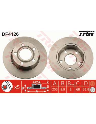 Disco de freno Trw DF4126 - TRW JGO DISCOS FRENO