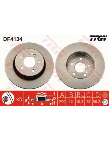 Disco de freno Trw DF4134 - TRW JGO DISCOS FRENO