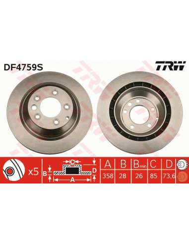 Disco de freno Trw DF4759S - TRW DISCO FRENO