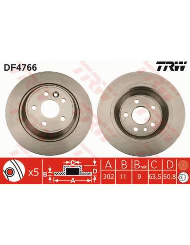 Disco de freno Trw DF4766 - TRW JGO DISCOS FRENO