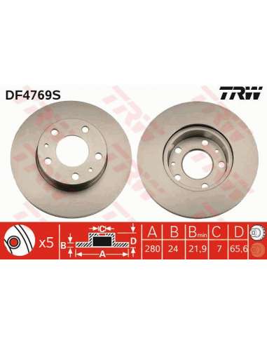 Disco de freno Trw DF4769S - Disco de Freno