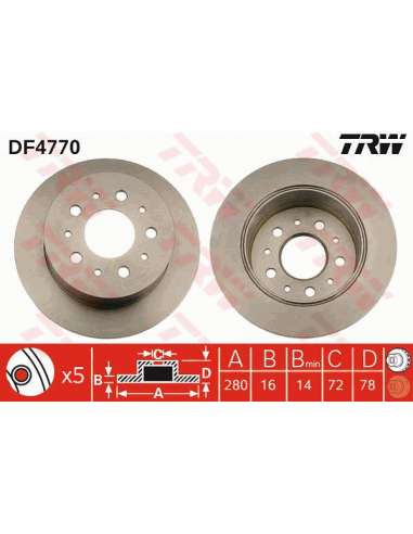 Disco de freno Trw DF4770 - TRW JGO DISCOS FRENO