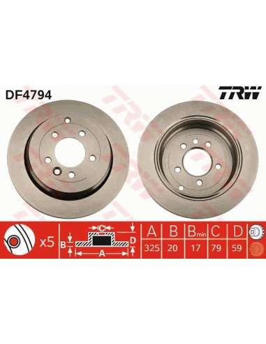 Disco de freno Trw DF4794 - TRW JGO DISCOS FRENO