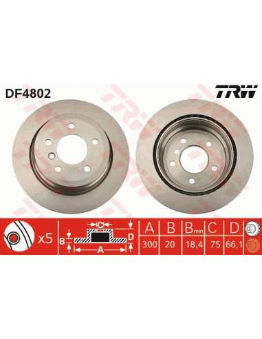 Disco de freno Trw DF4802 - TRW JGO DISCOS FRENO