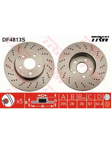 Disco de freno Trw DF4813S - TRW DISCO FRENO