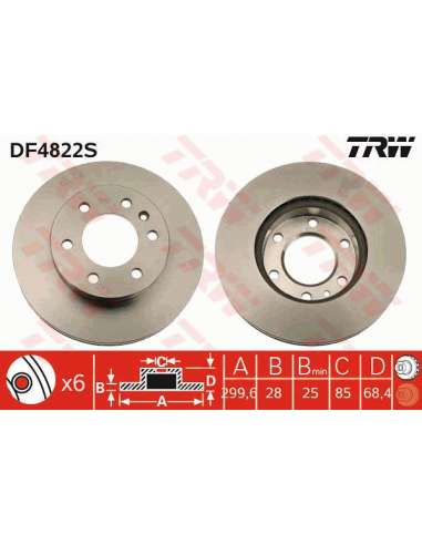 Disco de freno Trw DF4822S - TRW DISCO FRENO