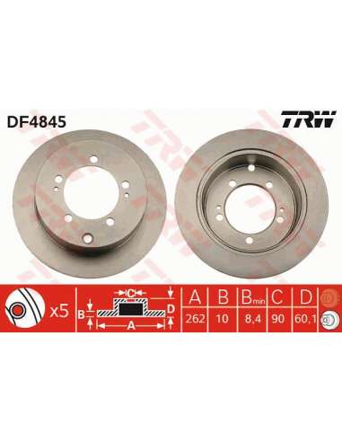 Disco de freno Trw DF4845 - TRW JGO DISCOS FRENO