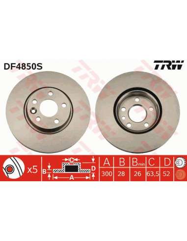 Disco de freno Trw DF4850S - TRW DISCO FRENO