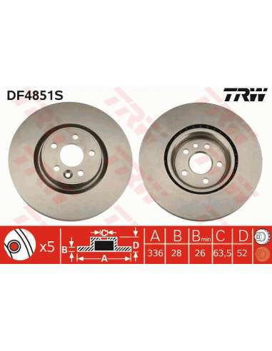 Disco de freno Trw DF4851S - TRW DISCO FRENO