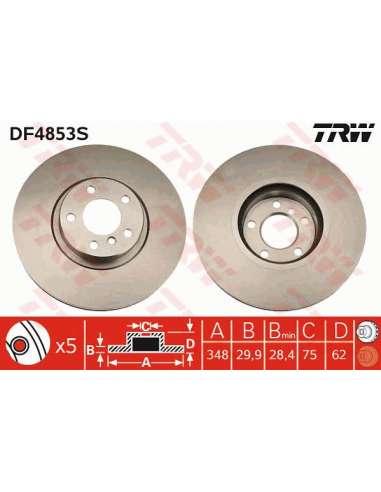 Disco de freno Trw DF4853S - TRW DISCO FRENO