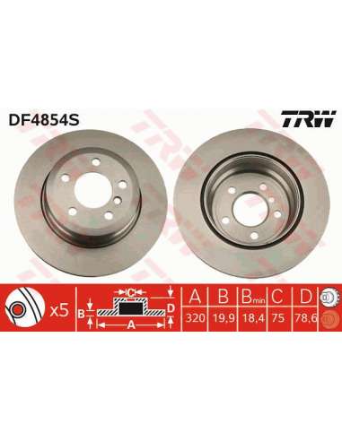 Disco de freno Trw DF4854S - TRW DISCO FRENO