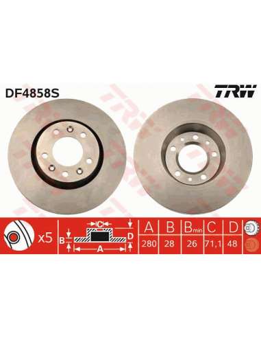 Disco de freno Trw DF4858S - DISCO DE FRENO