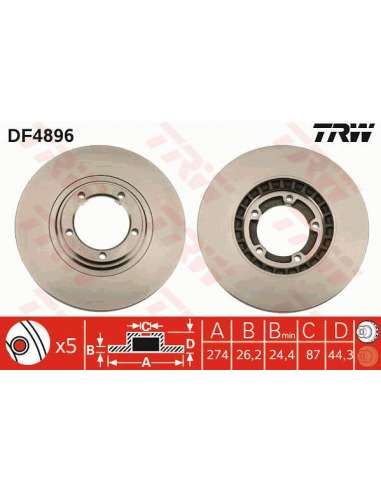 Disco de freno Trw DF4896 - TRW JGO DISCOS FRENO