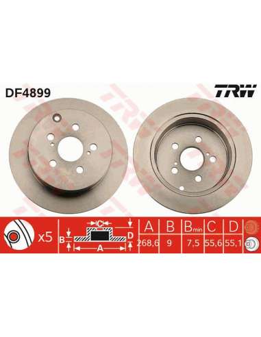 Disco de freno Trw DF4899 - TRW JGO DISCOS FRENO