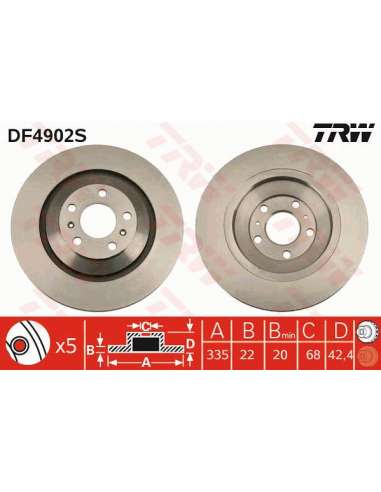 Disco de freno Trw DF4902S - TRW DISCO FRENO