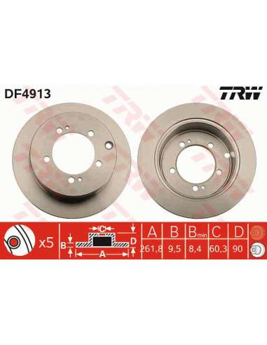 Disco de freno Trw DF4913 - TRW JGO DISCOS FRENO